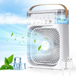 Portable Cooler for Home Mini Air Portable Fan with 7 Colors LED Light Portable AC with 3 Speed Mode & Water Spray Humidification, Room Home Office Random Color