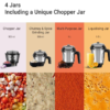 Atomberg Zenova Mixer Grinder with Unique Coarse Mode | Advanced Safety Features | 4 Jars including Chopper Jar with Hands Free Operation (Red Wine) - Image 4
